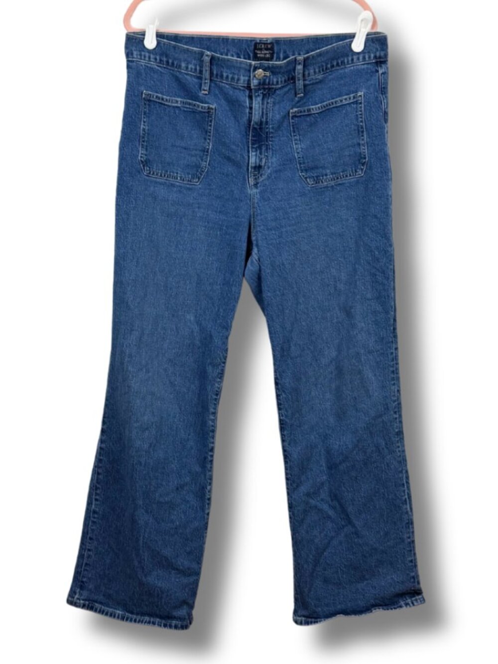 J.Crew | Blue Full Length Wide-Leg Patch Pocket Denim Jeans Size 32
